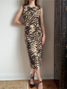 Rachel Comey "Medina" Tiger Print Sheath Dress — Size S
